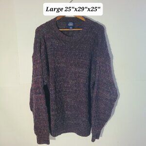 Vintage 90s BD Baggies Mulitcolor Heavyweight Knit Large Sweater Made in USA